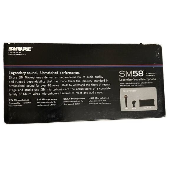 Shure SM58 Cardioid Dynamic Legendary Vocal Microphone w/Bag & Clip (Brand New) - Picture 2 of 16